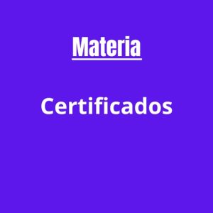 Certificado Materia